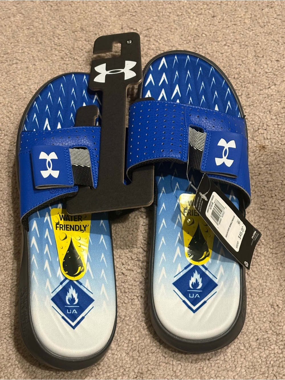 Under Armour Boys' Blue Adjustable Slide Sandals